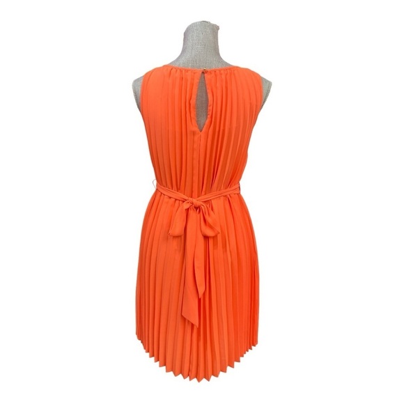 Banana Republic Orange Pleated Midi Dress - Picture 2 of 10
